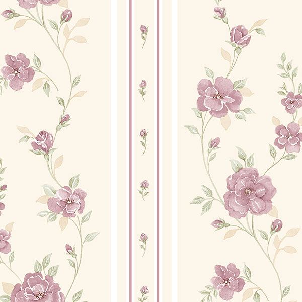 Patton Wallcoverings IM36410 Silk Impressions 2 In Register Rose Stripe Wallpaper